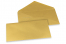 Coloured greeting card envelopes - gold metallic, 110 x 220 mm | Bestbuyenvelopes.uk