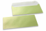 Lime green coloured mother-of-pearl envelopes - 110 x 220 mm | Bestbuyenvelopes.uk