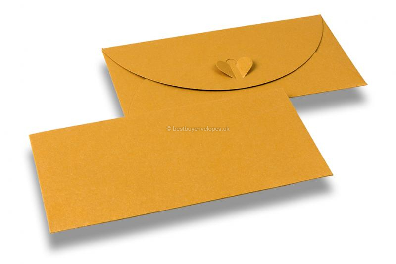 Envelopes with heart clasp - Yellow-gold