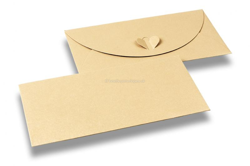 Envelopes with heart clasp - Champagne