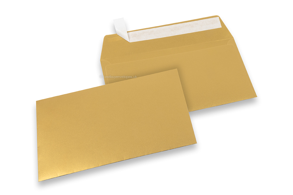 Gold metallic coloured paper envelopes - 114 x 162 mm