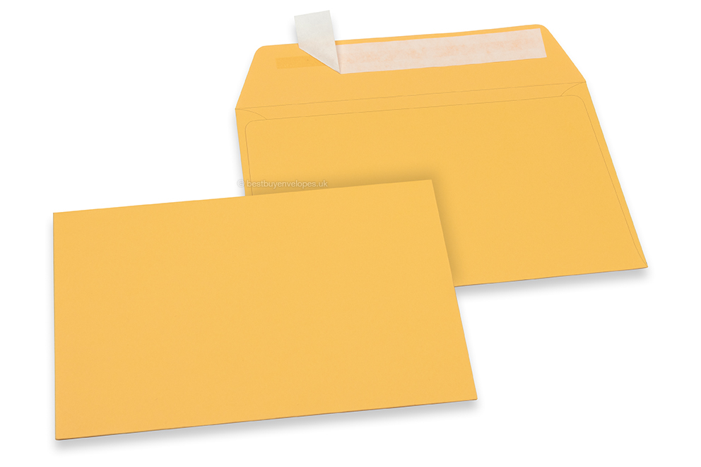 Yellow-gold coloured paper envelopes - 114 x 162 mm