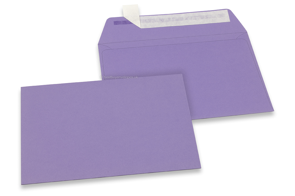 Purple coloured paper envelopes - 114 x 162 mm