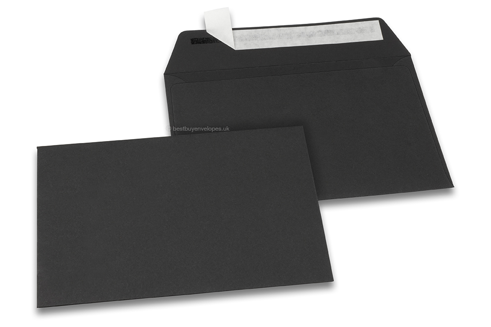 Black coloured paper envelopes - 114 x 162 mm
