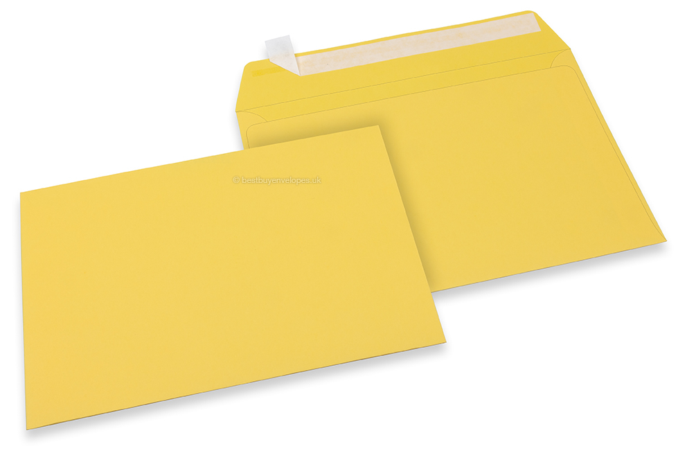 Buttercup yellow coloured paper envelopes - 162 x 229 mm