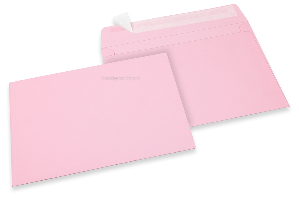 Light pink coloured paper envelopes - 162 x 229 mm