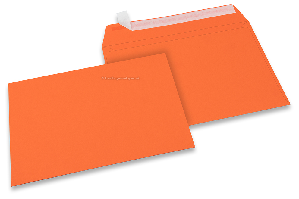 Orange coloured paper envelopes - 162 x 229 mm