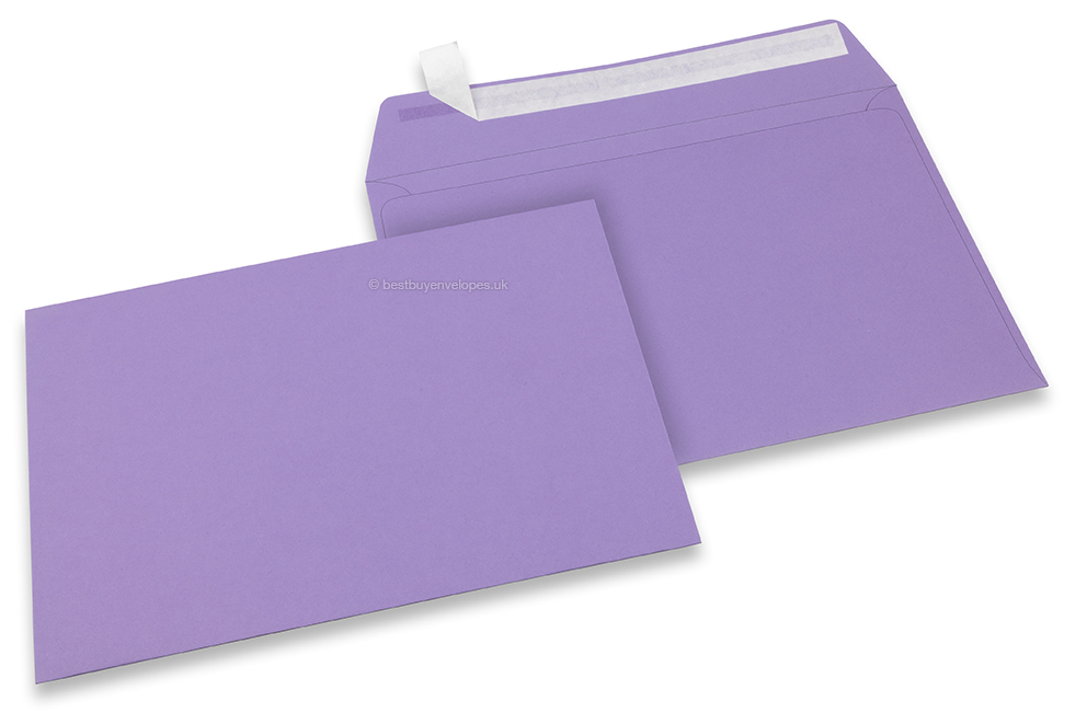 Purple coloured paper envelopes - 162 x 229 mm 