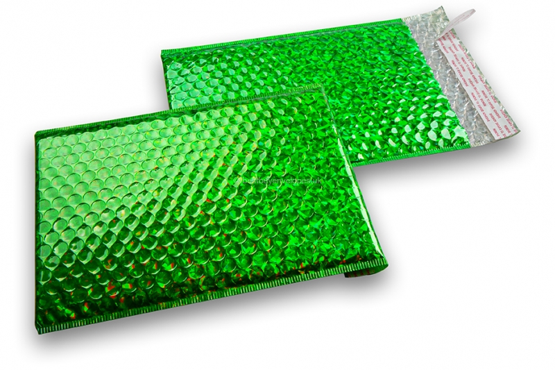 Green holographic - metallic air-cushioned envelopes, rectangle