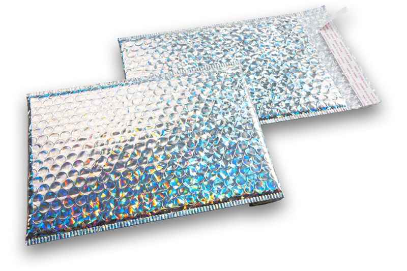 Silver holographic - metallic air-cushioned envelopes, rectangle