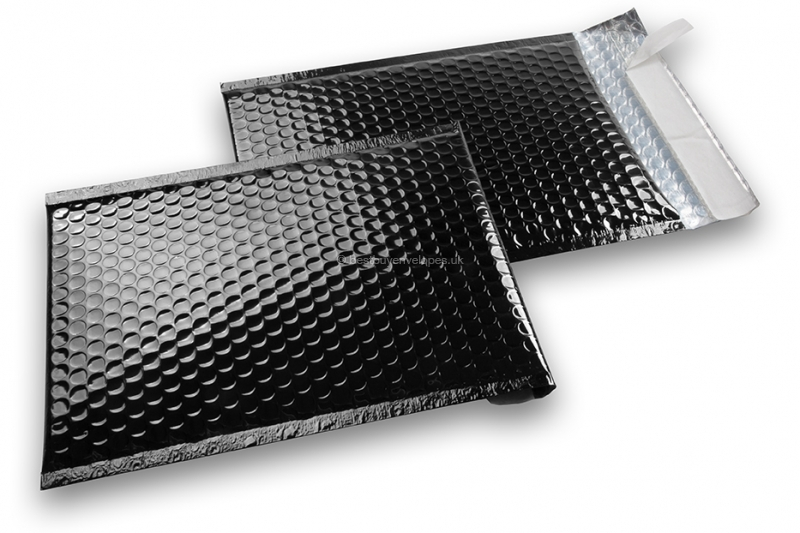 Black - metallic air-cushioned envelopes, rectangle