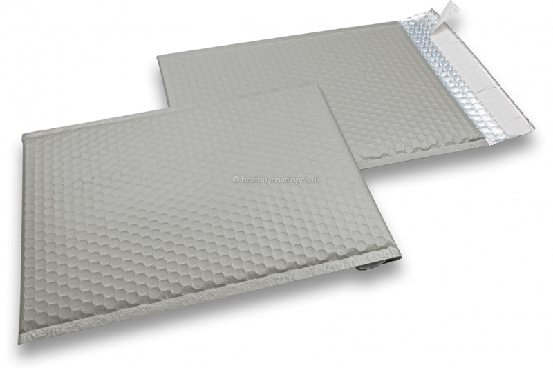 Grey - matt metallic air-cushioned envelopes, rectangle