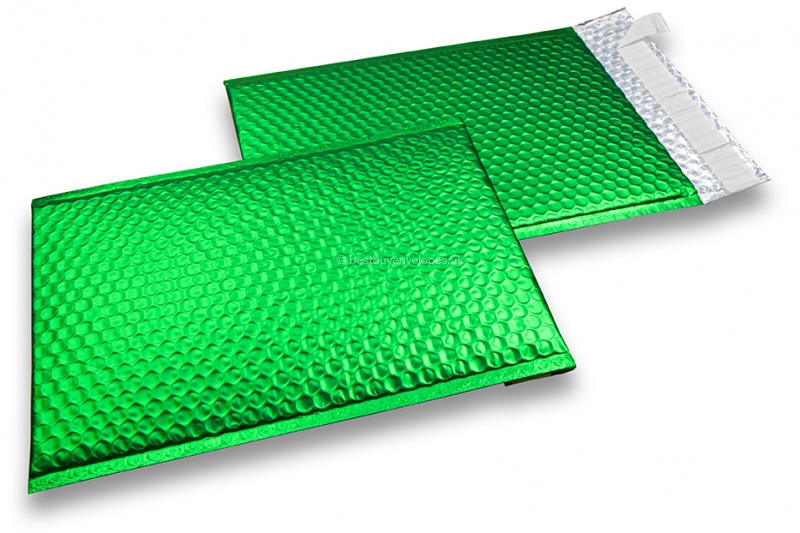 Green - matt metallic air-cushioned envelopes, rectangle