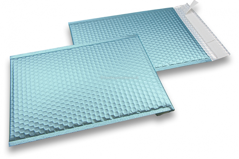 Ice blue - matt metallic air-cushioned envelopes, rectangle
