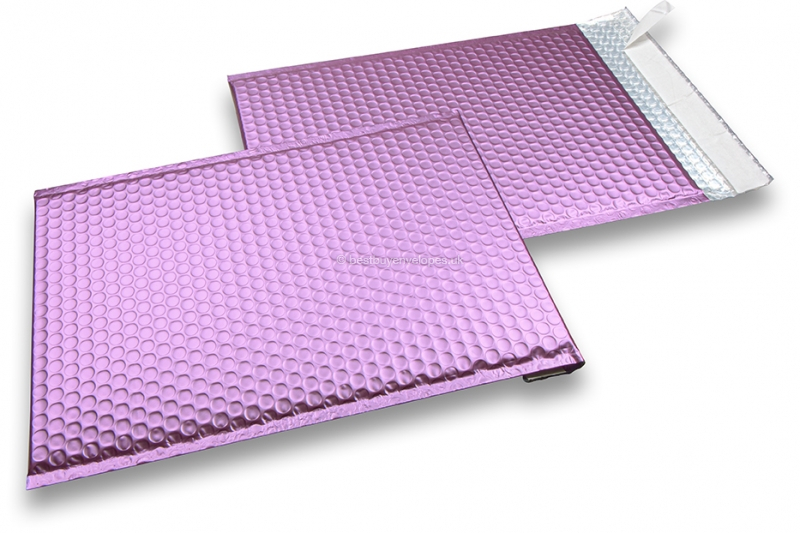 Lilac - matt metallic air-cushioned envelopes, rectangle