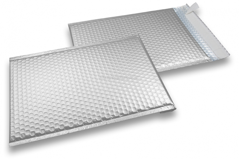 Silver - matt metallic air-cushioned envelopes, rectangle