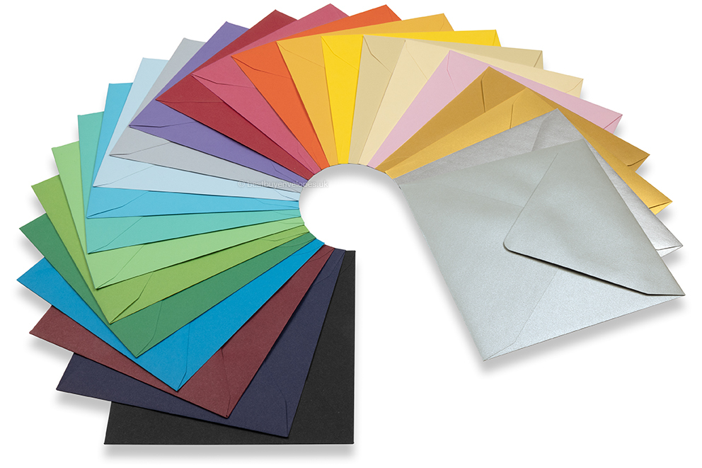 Coloured greeting card envelopes - overview pictures