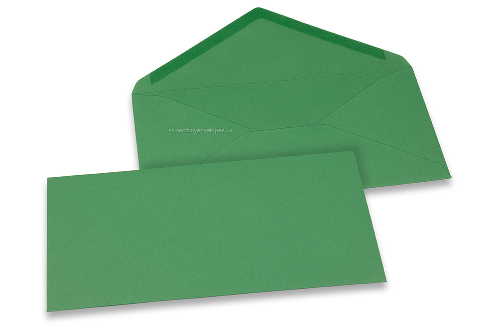 Coloured greeting card envelopes - dark green, 110 x 220 mm