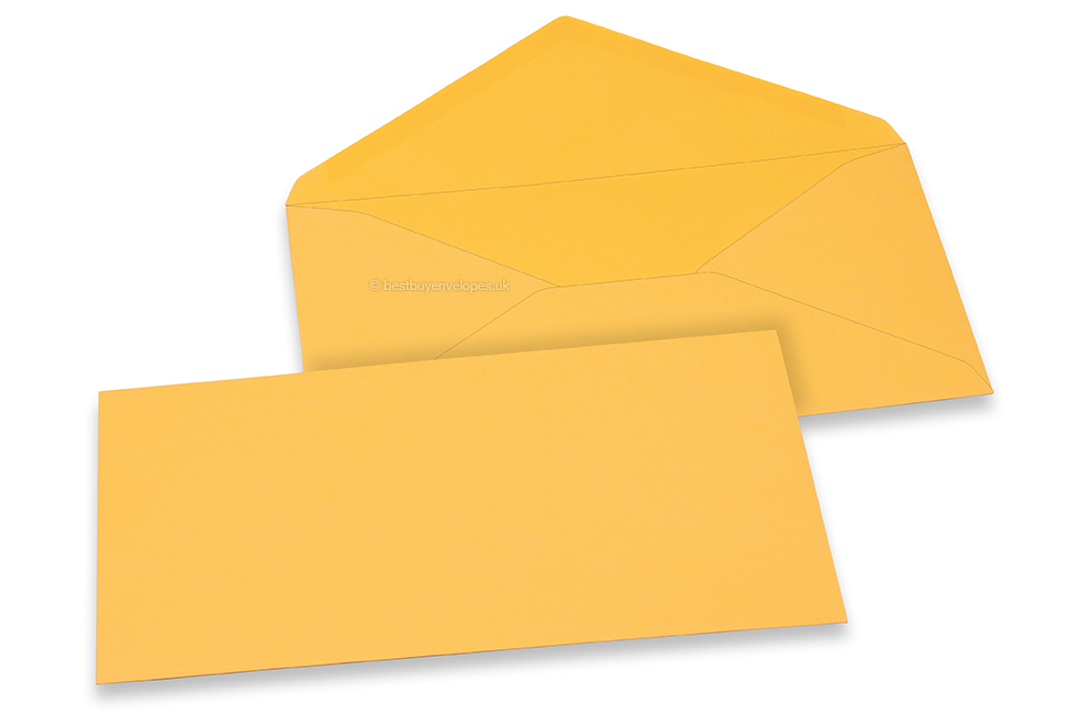 Coloured greeting card envelopes - yellow-gold, 110 x 220 mm
