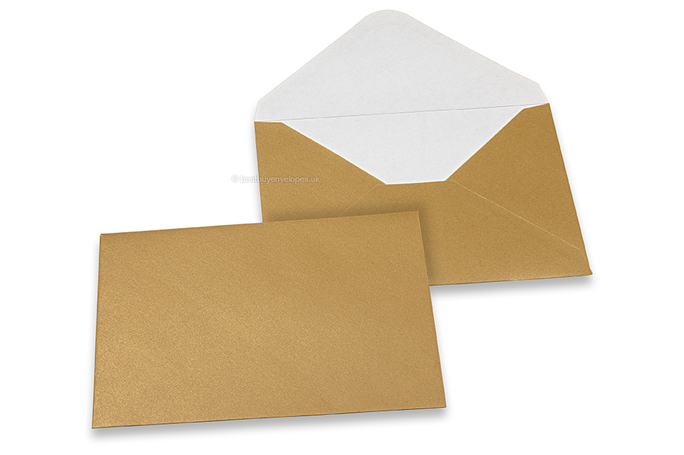Coloured greeting card envelopes - gold, 114 x 162 mm