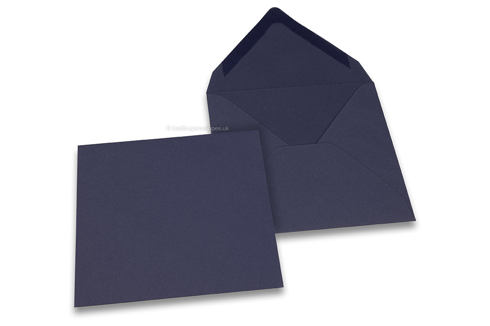 Coloured greeting card envelopes - dark blue, 155 x 155 mm