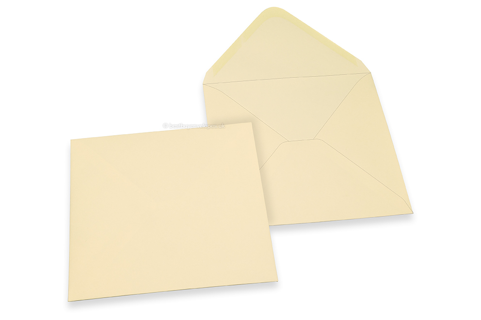 Coloured greeting card envelopes - ivory white, 155 x 155 mm