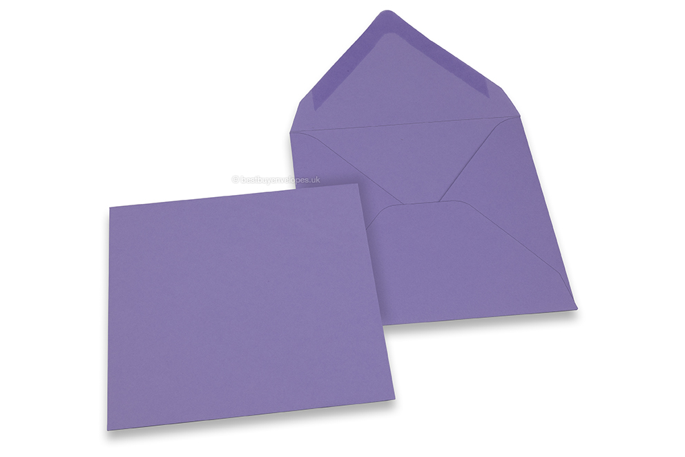 Coloured greeting card envelopes - purple, 155 x 155 mm