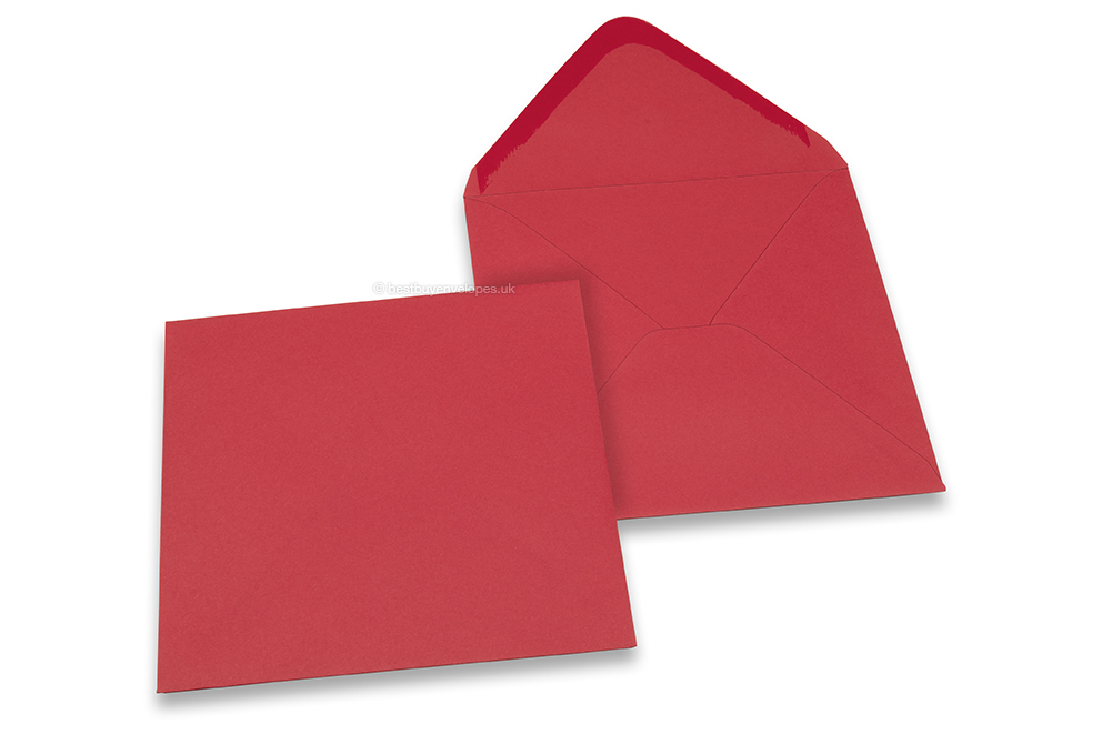 Coloured greeting card envelopes - red, 155 x 155 mm