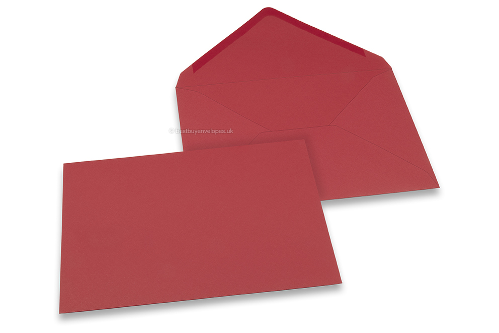 Coloured greeting card envelopes - dark red, 162 x 229 mm