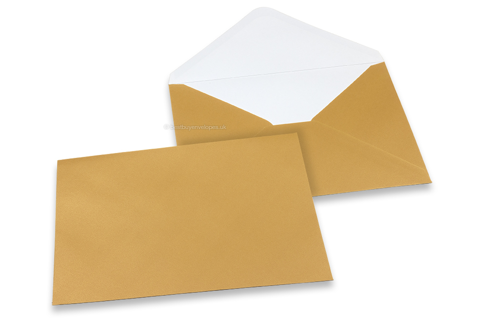 Coloured greeting card envelopes - gold, 162 x 229 mm