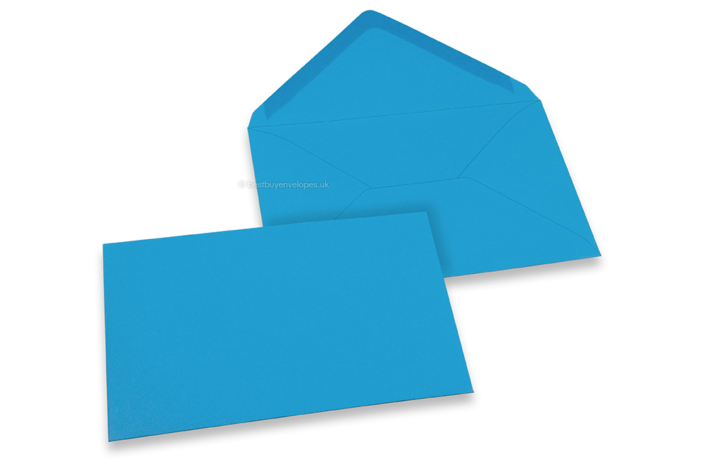 Coloured greeting card envelopes - ocean blue, 125 x 175 mm