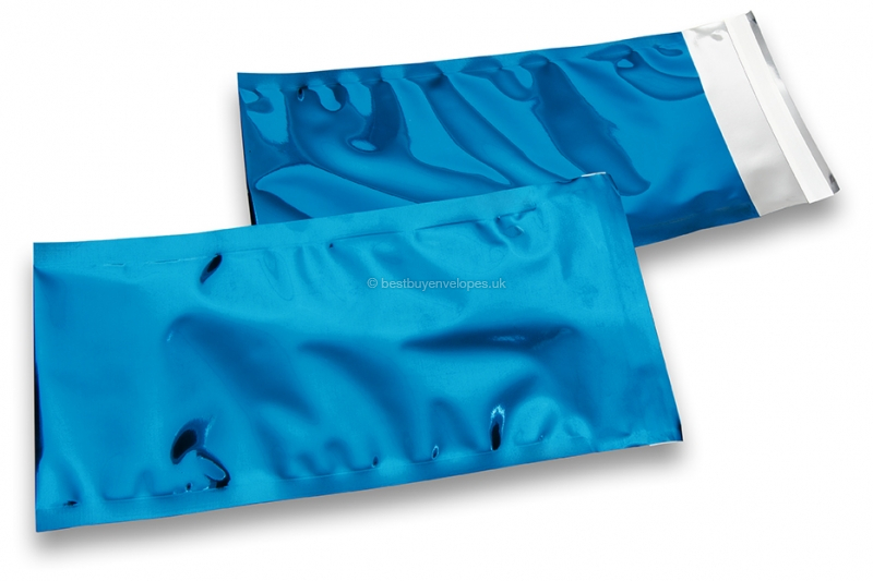 Coloured metallic foil envelopes blue - 114 x 229 mm