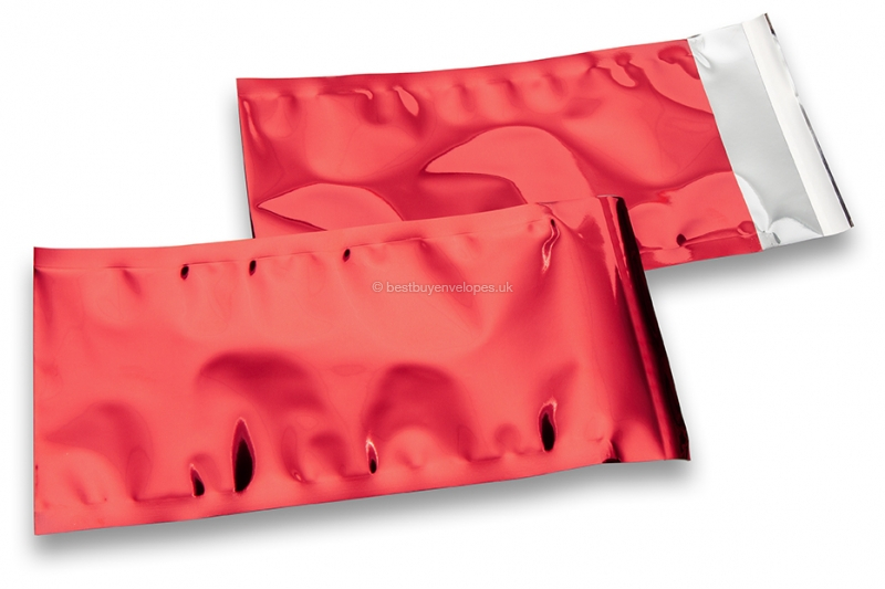 Coloured metallic foil envelopes red - 114 x 229 mm