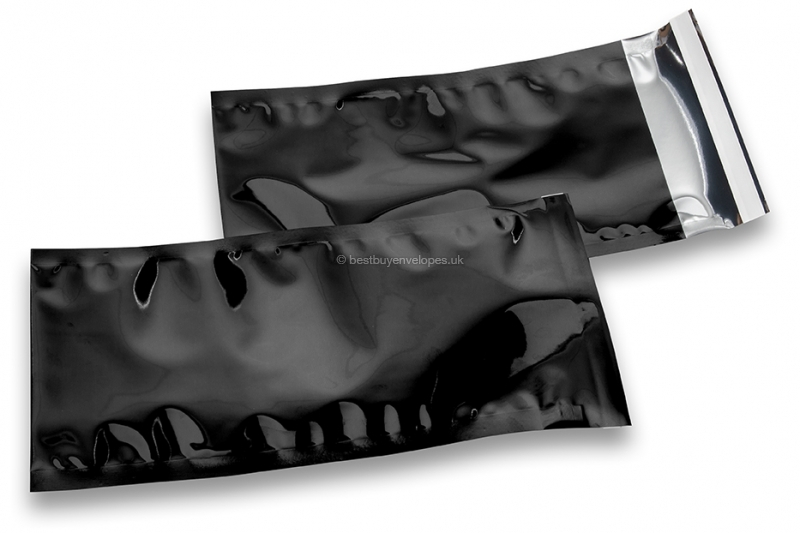 Coloured metallic foil envelopes black - 114 x 229 mm