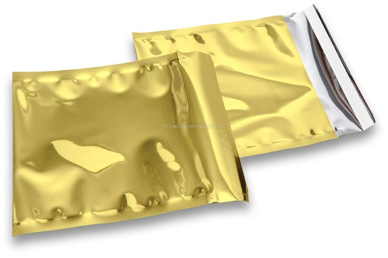 Coloured metallic foil envelopes gold - 165 x 165 mm