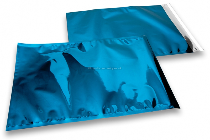 Coloured metallic foil envelopes blue - 229 x 324 mm