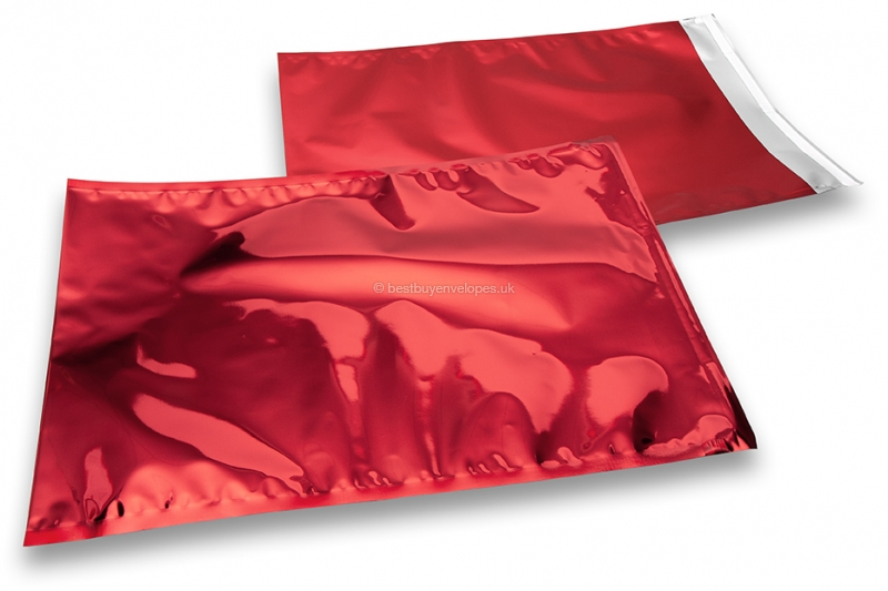 Coloured metallic foil envelopes red - 229 x 324 mm