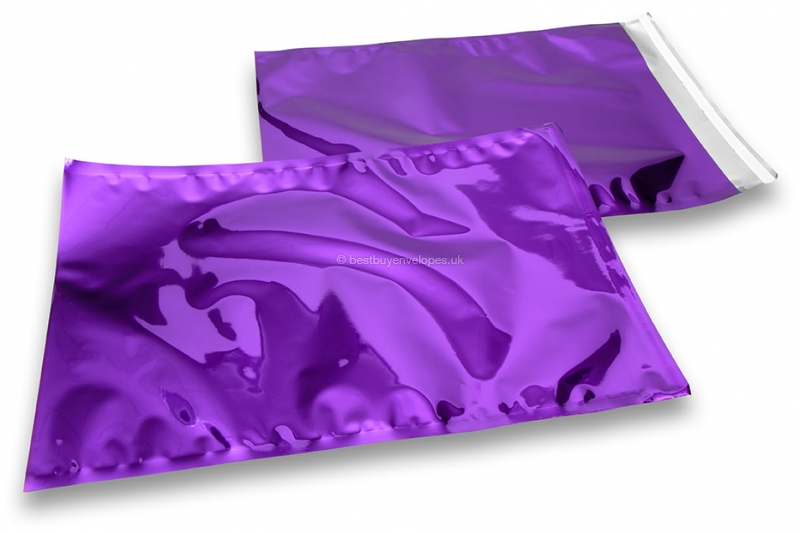 Coloured metallic foil envelopes purple - 320 x 430 mm