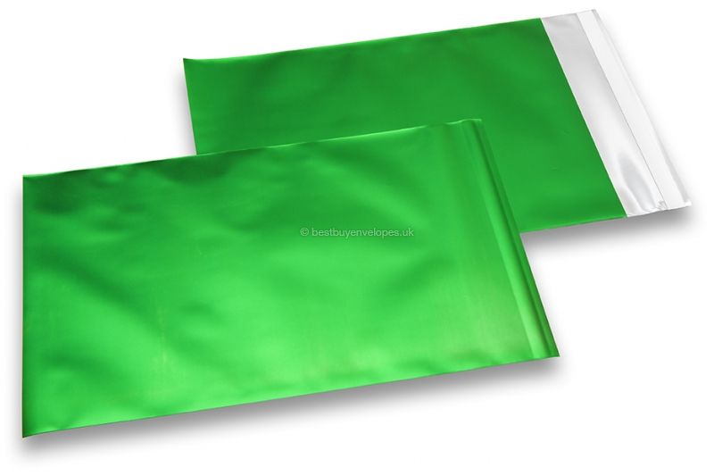 Green coloured matt metallic foil envelopes - 180 x 250 mm
