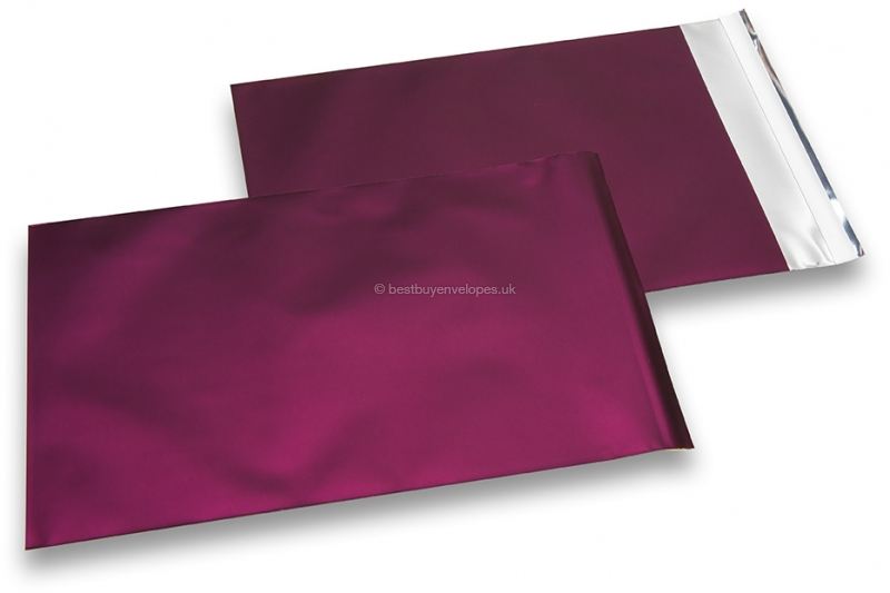 Burgundy coloured matt metallic foil envelopes - 230 x 320 mm