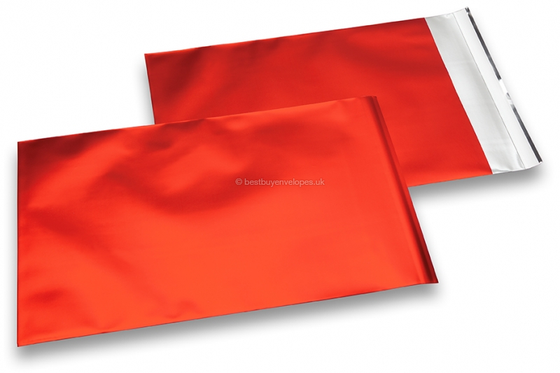 Red coloured matt metallic foil envelopes - 230 x 320 mm