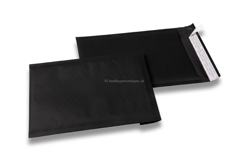 Black paper bubble envelopes - 180 x 250 mm, 160 gr