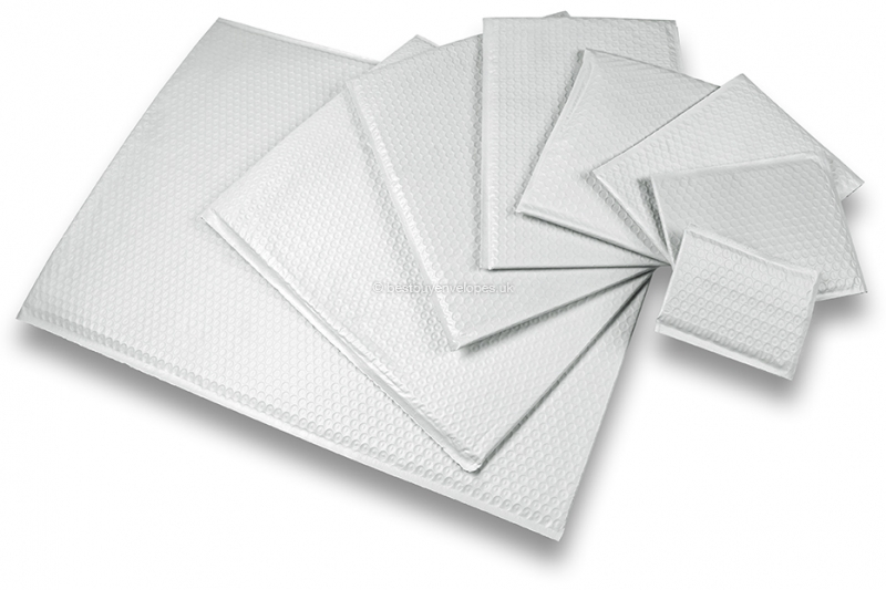 White polyethylene bubble envelopes