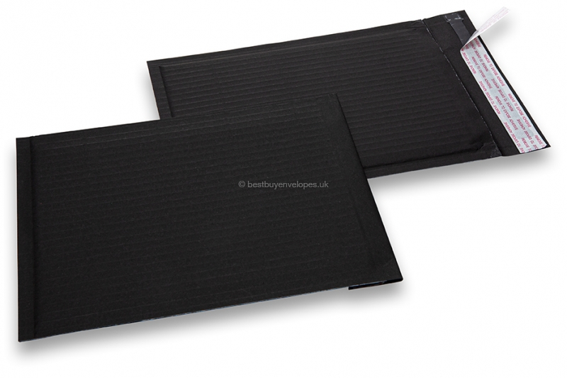 Eco envelopes with currogated interior - black