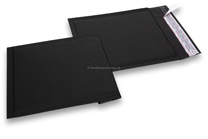 Eco envelopes with currogated interior - black, square
