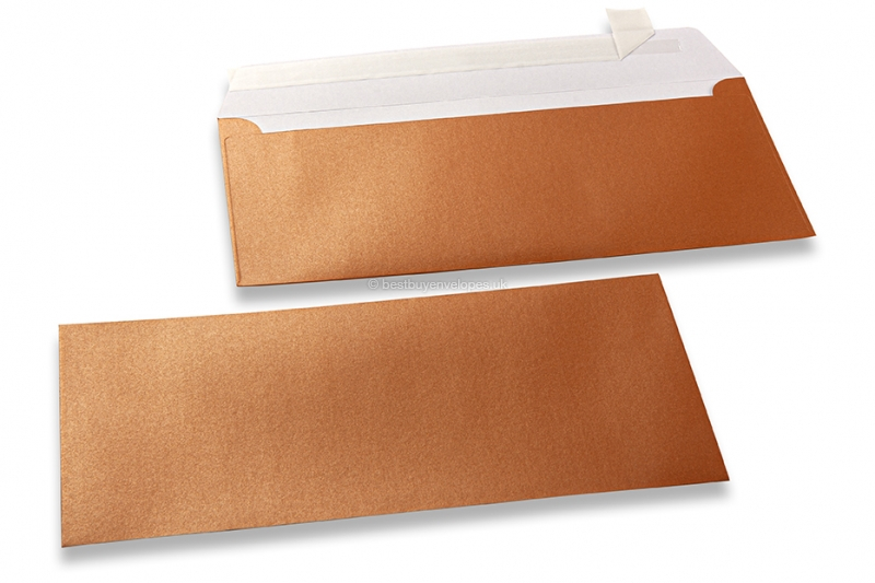 Copper coloured mother-of-pearl envelopes - 110 x 220 mm