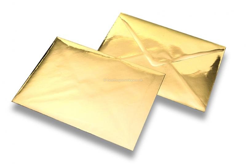 Gold metallic glossy envelopes