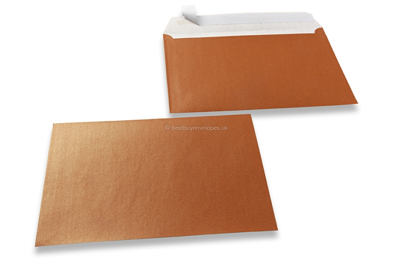 Copper coloured mother-of-pearl envelopes - 162 x 229 mm