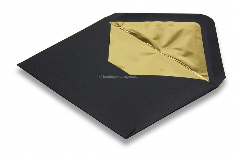 Lined black envelopes - gold lined