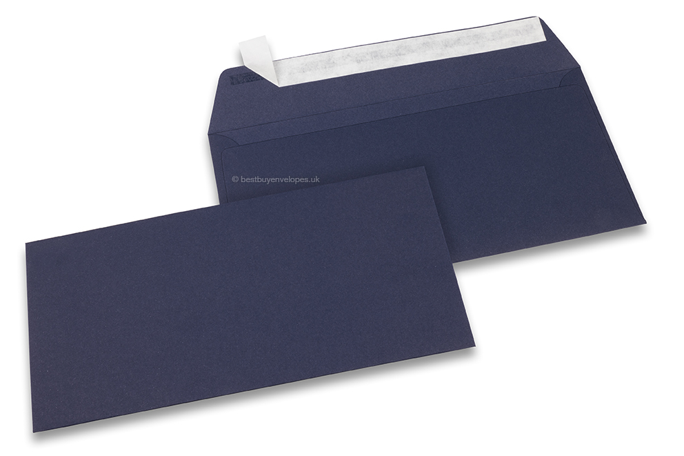 Dark blue coloured paper envelopes - 110 x 220 mm